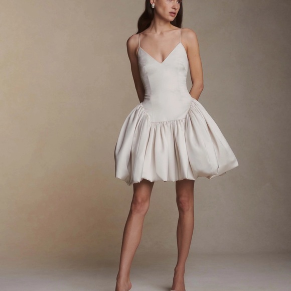 Danielle Frankel Dresses & Skirts - Danielle Frankel Estelle Bridal Satin Twill Mini Dress